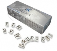 Jogo de alfabeto em chumbo